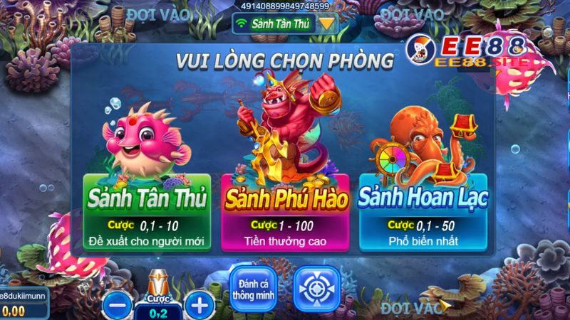 Đa dạng sảnh chơi cho game thủ lựa chọn