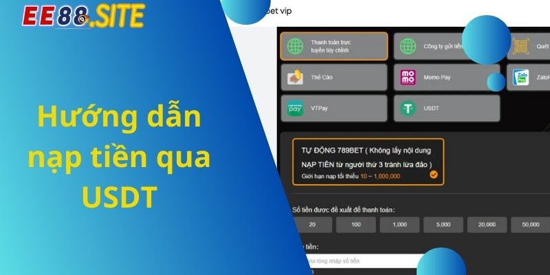 Hướng dẫn nạp tiền qua USDT nhanh chóng, an toàn, bảo mật